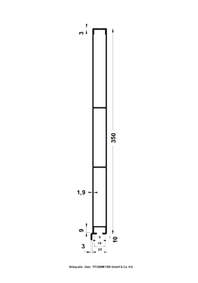 Bordwanderhöhung / Bordwandaufsatz 350 mm pressblank